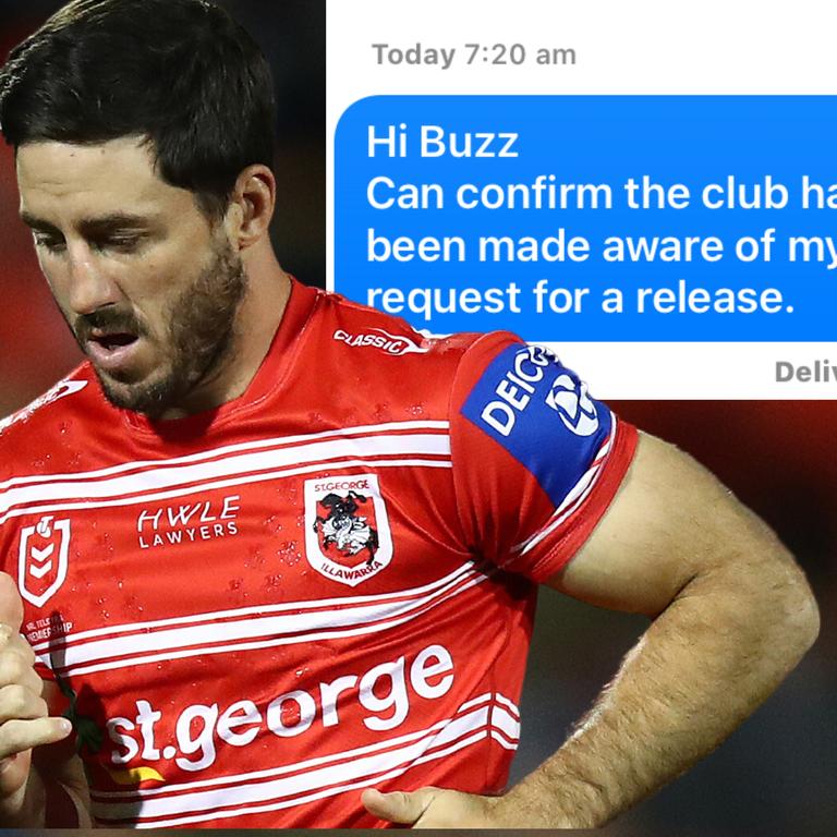 Ben Hunt has confirmed his desire to leave the Dragons.