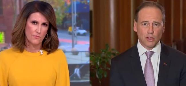 Natalie Barr and Greg Hunt clashed during a heated interview.