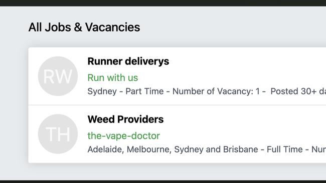 Leafed out is an illegal online platform the distributes Marijuana across Sydney. It connects buyers and sellers and products are delivered to your door. Pictured are screenshots of the website. Picture: Supplied