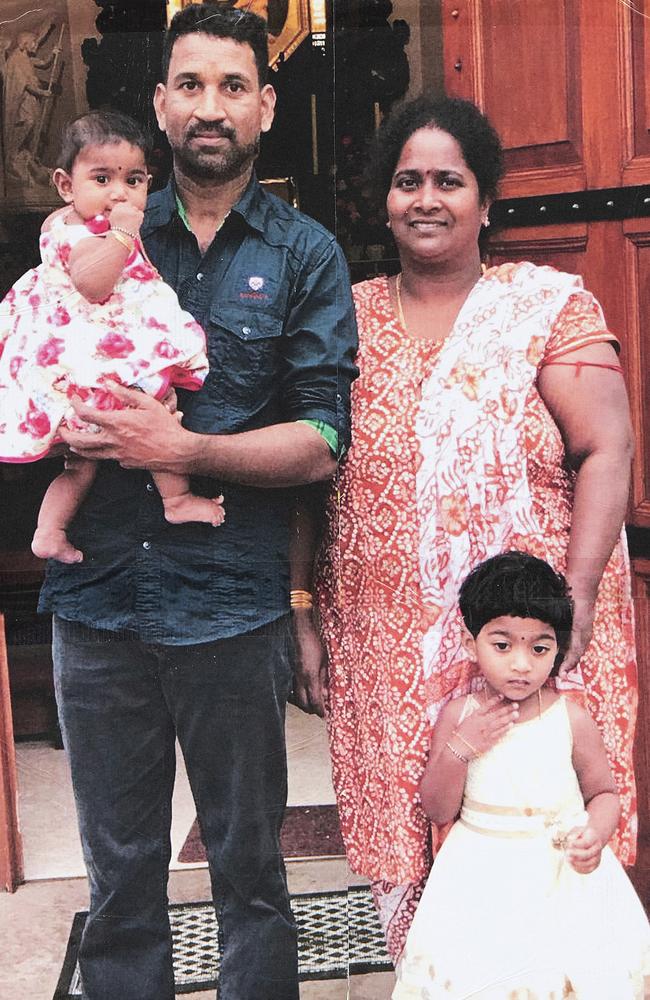 Priya and Nades and their two Australian-born children. Picture: Ellen Smith/AAP