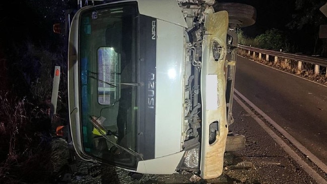 About 10.30pm on Monday police were called to Grants Gully Rd, in Clarendon after reports that a small Isuzu truck had rolled. Picture: SA Police