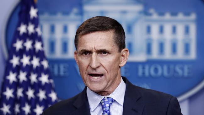 CORRECTS MICHAEL FLYNN WAS FIRED AND NOT DONALD TRUMP - FILE - In this Feb. 1, 2017 file photo, National Security Adviser Michael Flynn speaks during the daily news briefing at the White House, in Washington. Court documents released Friday revealed that Flynn planned to plead guilty to a single count of â€œknowingly and willinglyâ€ making false statements to the FBI during his short stint as Trumpâ€™s national security adviser. Flynn was fired last February after he misled Vice President Mike Pence and other senior officials about his contacts with Russian intermediaries. (AP Photo/Carolyn Kaster)