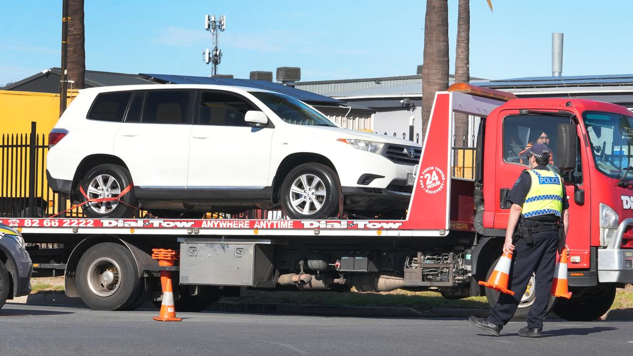 A car was towed away from the scene. Picture: Dean Martin
