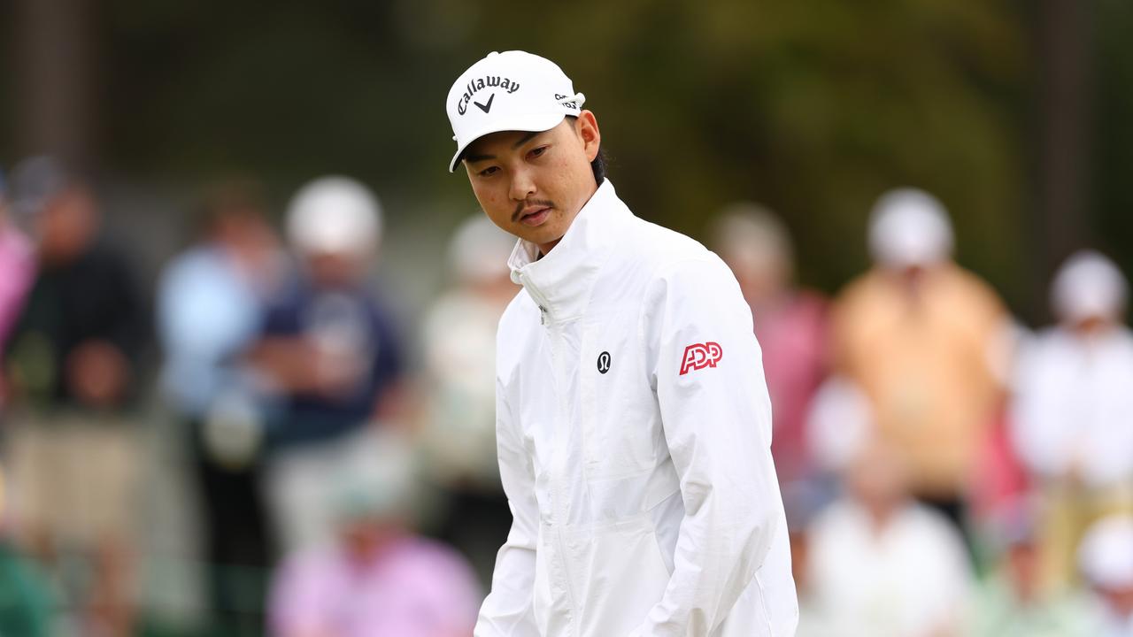 AUGUSTA, GEORGIA - APRIL 09: Min Woo Lee of Australia looks on during a practice round prior to the 2024 Masters Tournament at Augusta National Golf Club on April 09, 2024 in Augusta, Georgia. (Photo by Maddie Meyer/Getty Images)