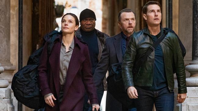 Rebecca Ferguson, Ving Rhames, Simon Pegg and Tom Cruise in Mission: Impossible – Dead Reckoning Part One.