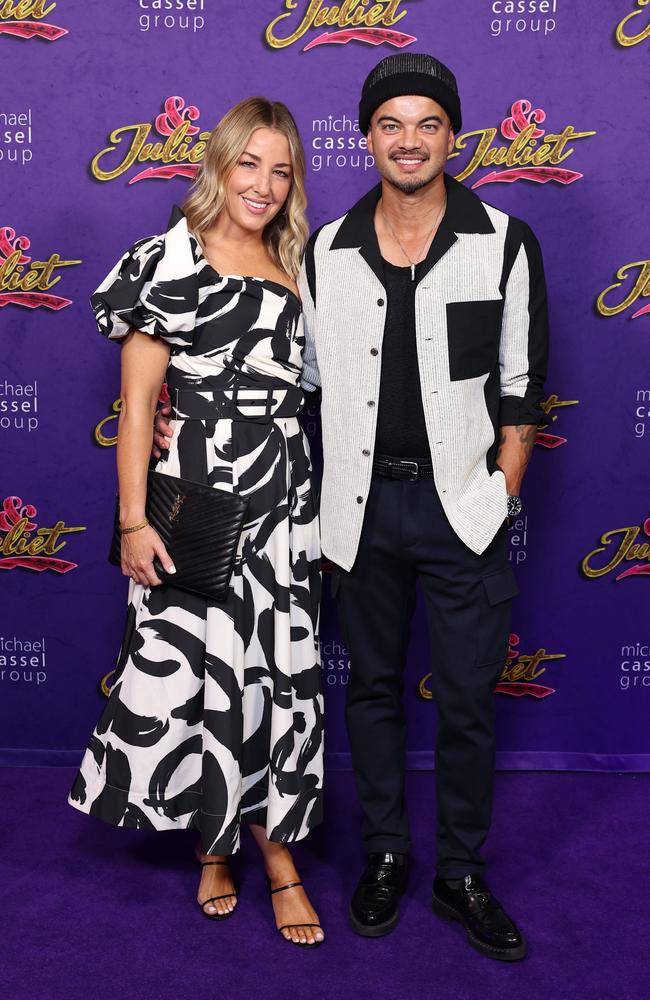 Guy Sebastian and wife Jules at the Sydney opening night of &amp; Juliet at the Lyric Theatre. (Photo by Don Arnold/Getty Images for &amp; Juliet Australia)