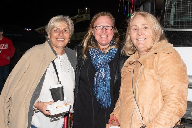 Lissa Whitton, Karla Fisher and Shelly Stokes at the PBR Bull Pit Bull Bash at Dittmann Bucking Bulls in Bloomsbury. August 27, 2022. Picture: Michaela Harlow