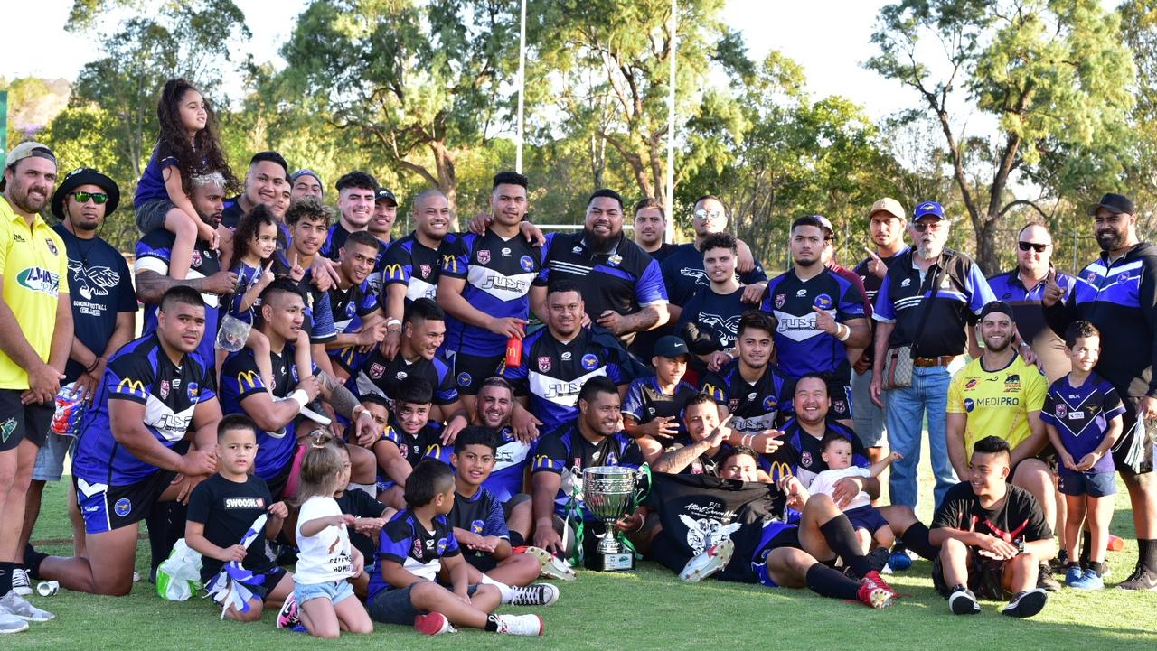 The 2020 Volunteers Cup grand final-winning Goodna Eagles side. Picture: Bruce Clayton