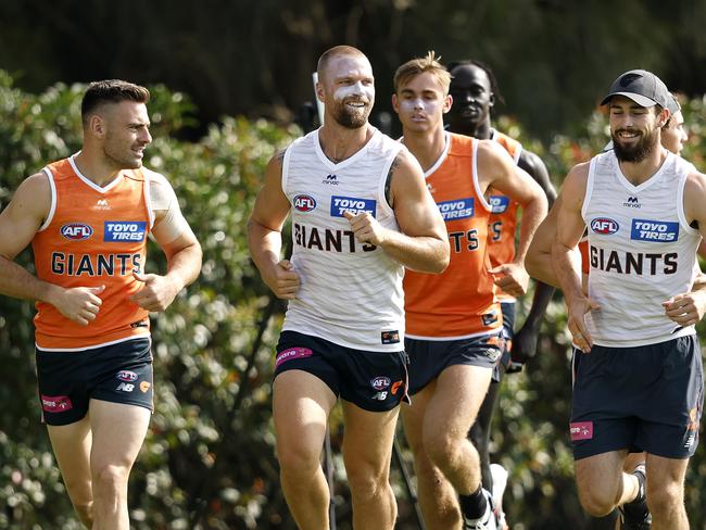 GWS teammates have been impressed by Stringer’s application to his first pre-season at the club, and he was singled out for praise internally before Christmas. Picture: Phil Hillyard