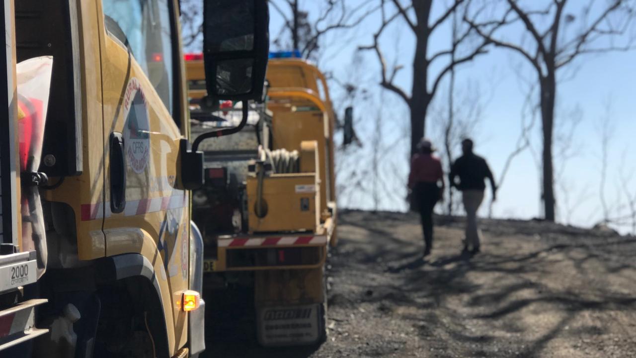 Scenes from the front line of the fire and the devastation caused, taken above Sarabah at Tabletop in the Scenic Rim, on Monday, Sept 9, 2019. Picture: Kirstin Payne