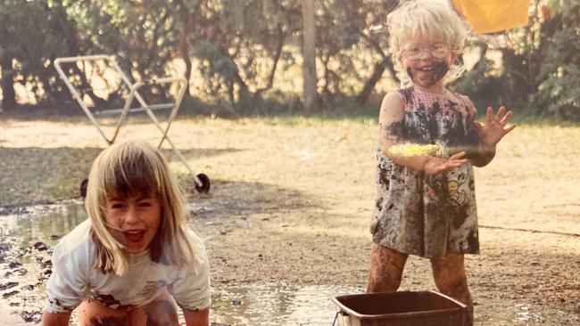 Alex and Virginia on the farm in 1993.