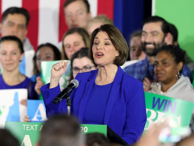 Democratic presidential candidate Sen. Amy Klobuchar. Picture: Scott Eisen/Getty