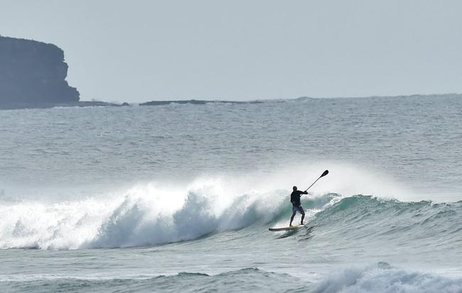 Wave of the day. Maroochydore 10am, August 10, 2015. Stand up paddle boarder on a nice wave. Photo: Che Chapman / Sunshine Coast Daily. Picture: Che Chapman