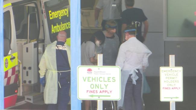 Pictured arriving at Westmead hospital on the 26th of January 2020 A 21-year-old Sydney woman has become the fifth person diagnosed with coronavirus in Australia after returning from China on the last direct flight out of the city. Picture: TNV