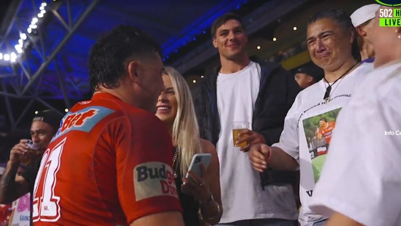 What a moment with his mum. Photo: Fox Sports