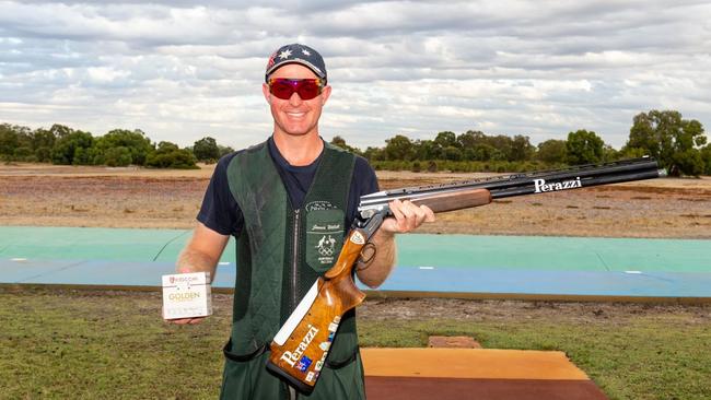 James winning nationals in Perth in the Men's Trap at the ACTA ISSF National Championships.