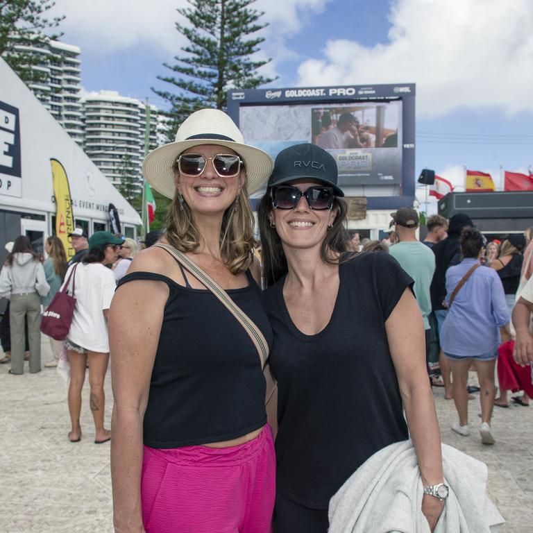Renata Asinelli and Carolina Rossi at the Gold Coast Pro, Burleigh Heads. Picture: Glenn Campbell