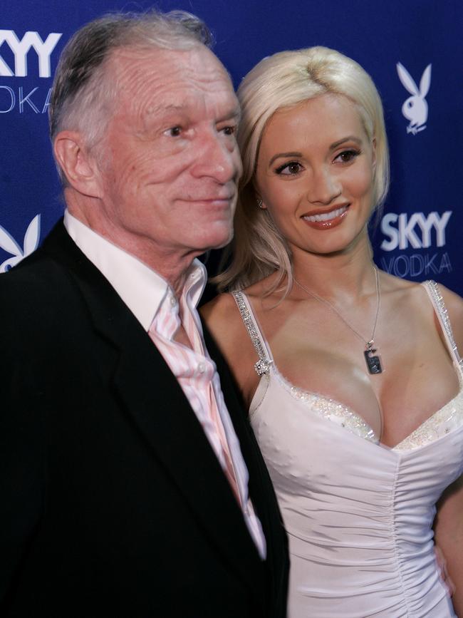 Hugh Hefner and Holly Madison at the Mood in Hollywood, California (Photo by Chris Weeks/WireImage)