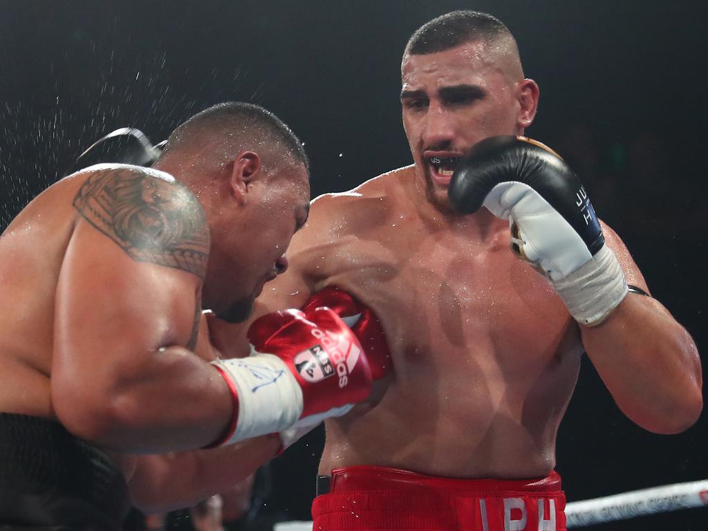 Justis Huni against Faiga Opelu on professional debut at The Fortitude Music Hall. Picture: Chris Hyde/Getty Images
