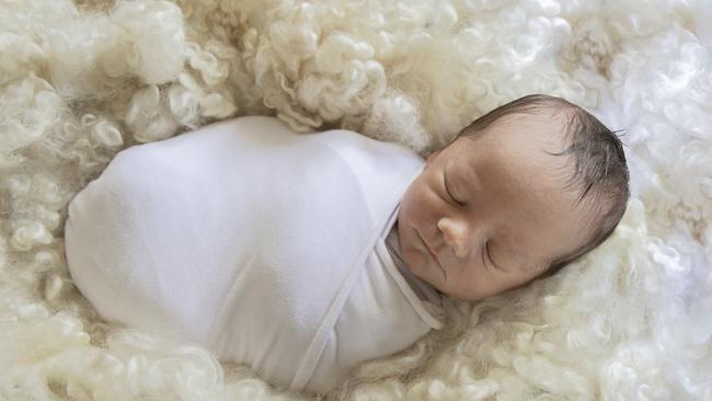 Edison Finn Antwis, who died from hypoplastic left heart syndrome at 10 days of age. His mum Jacque Antwis donated her breast milk to the Qld Milk Bank. Picture: Emma Shaw