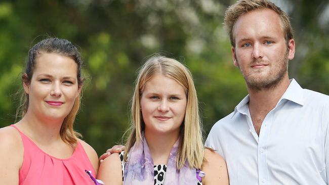 Tragic loss ... Karla McMaster, Melia Burrows and Jayden Burrows are the three children of Rodney and Mary Burrows, who were on board MH370. Picture: Tara Croser