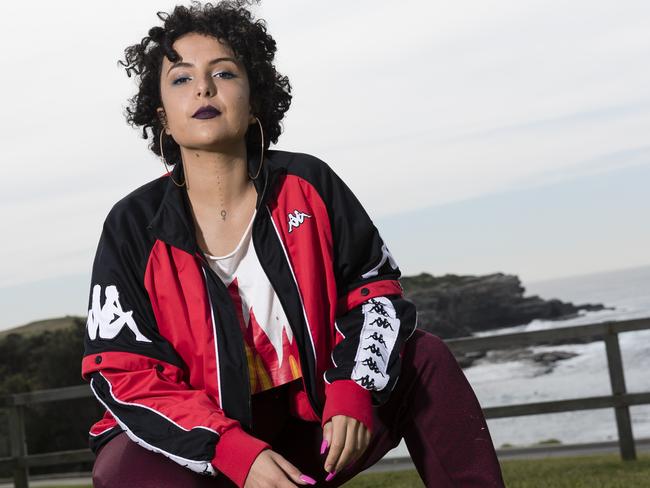 Hip hop performer Nardean at Little Bay for the 22nd Biennale of Sydney media briefing. Picture: Brook Mitchell