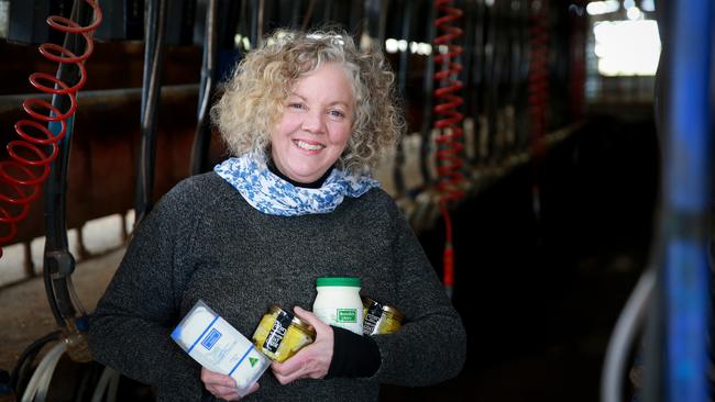 American beauty: Julie Cameron runs Meredith Dairy with her husband, Sandy, at Meredith, between Ballarat and Geelong. The US is one of their main export destinations.