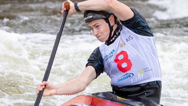 Young paddler Mark Crosbee in action. Picture: Supplied