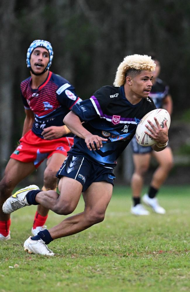 Caloundra SHS rugby league talent Ellyjah Birve in action. Picture: Kylie McLellan