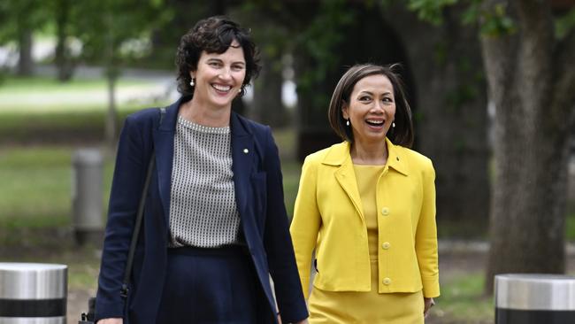 CANBERRA, AUSTRALIA - NewsWire Photos - February 11, 2025:  Kate Chaney and Dai Lee Arrive at The Lodge in Canberra. Picture: Martin Ollman / The Australian