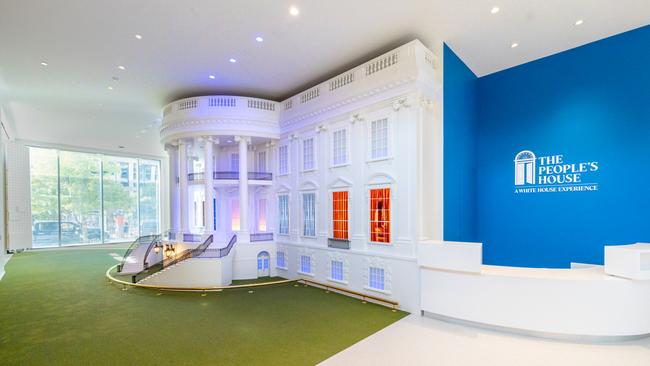 Before you sit down to sign that executive order at the desk, you’ll pass a 1:5-scale replica of the White House’s south façade. Picture: Supplied.