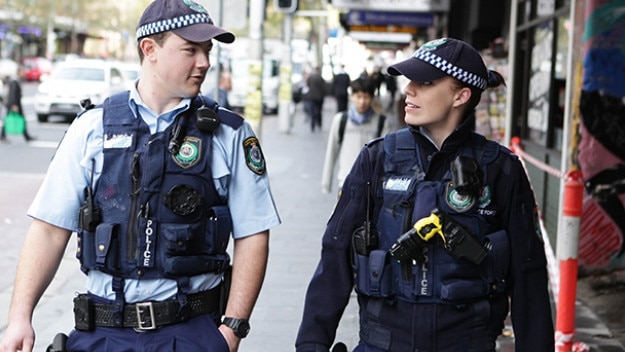 The cameras are fitted to NSW Police uniforms.