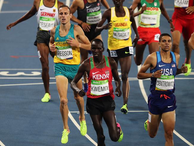 Australia's Ryan Gregson (L) finishes fourth in his semi-final. Picture: Brett Costello