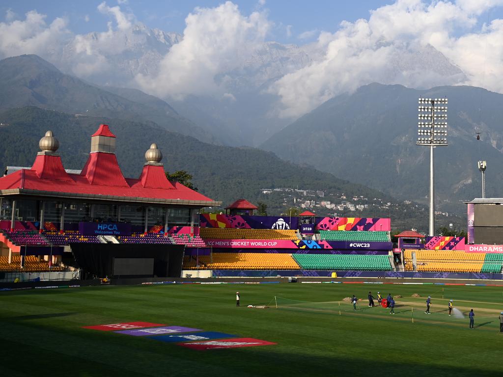 There is concern Dharamsala who played host to matches during the 2023 men’s One Day World Cup is in the danger zone. Picture: Gareth Copley/Getty Images