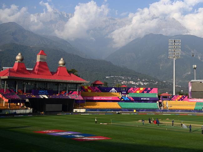 There is concern Dharamsala who played host to matches during the 2023 men’s One Day World Cup is in the danger zone. Picture: Gareth Copley/Getty Images