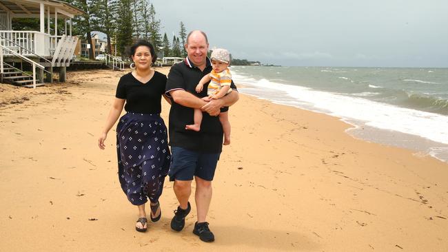 Stewart, Nana and 10 month old Patrick Paterson are calling Margate home after looking at some 60 properties, Margate Thursday 20th January 2022 Picture David Clark