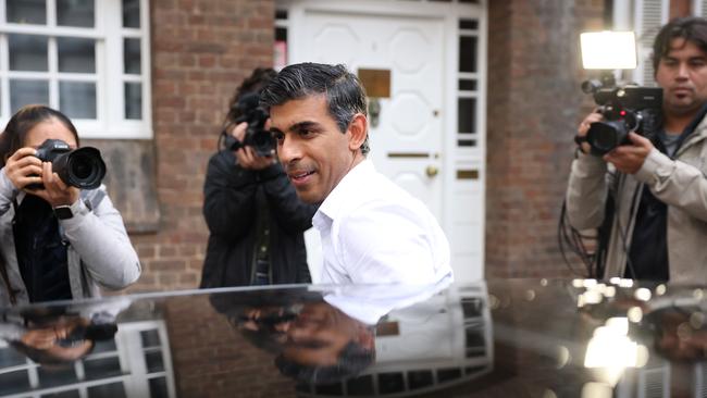 Rishi Sunak leaves his office in Westminster on Sunday. Picture: Hollie Adams/Getty Images