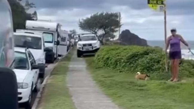 The thief mounted the footpath at Duranbah beach near Tweed Heads. Picture: Nick Atkins