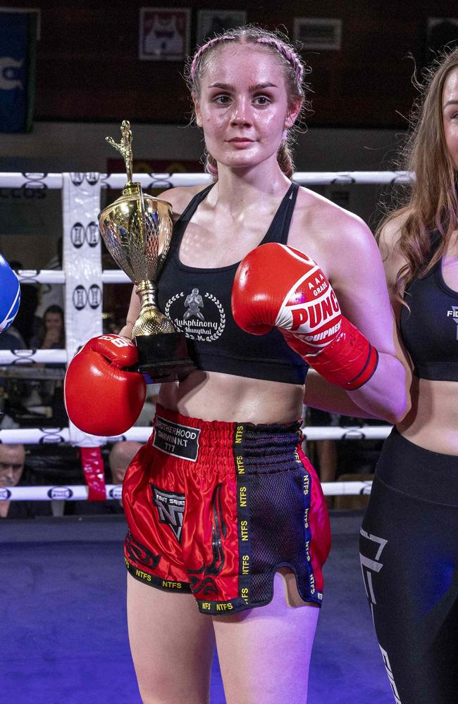 Taleisha Kirk at the NT Fight Series XI at Ventia Stadium. Picture: Pema Tamang Pakhrin