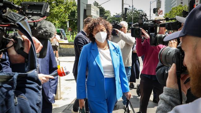 Federal MP member for Kooyong Monique Ryan leaves the Federal Court with her lawyers on February 3. Ryan’s former chief of staff Sally Rugg filed a complaint about unfair working conditions. Picture: NCA NewsWire Ian Currie