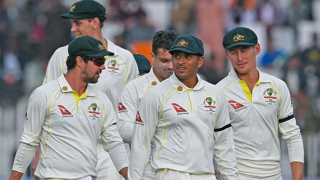 Australia's players leave the ground after a draw. Photo by Aamir QURESHI / AFP