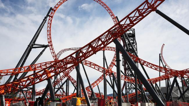 The Steel Taipan rollercoaster ride at Dreamworld. Picture: Glenn Hampson