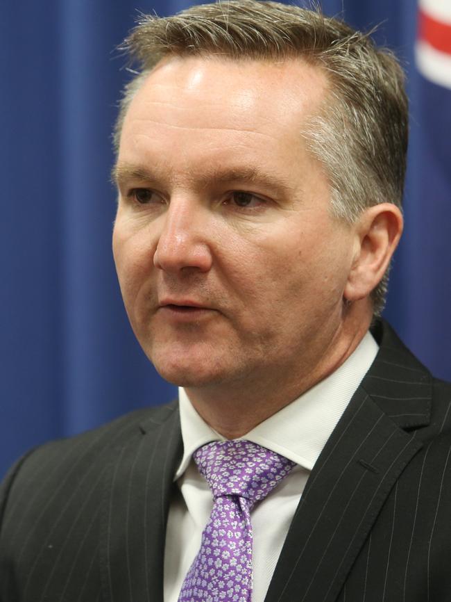 Shadow Treasurer Chris Bowen announcing Labor costings in Brisbane last week. Picture: Tara Croser.