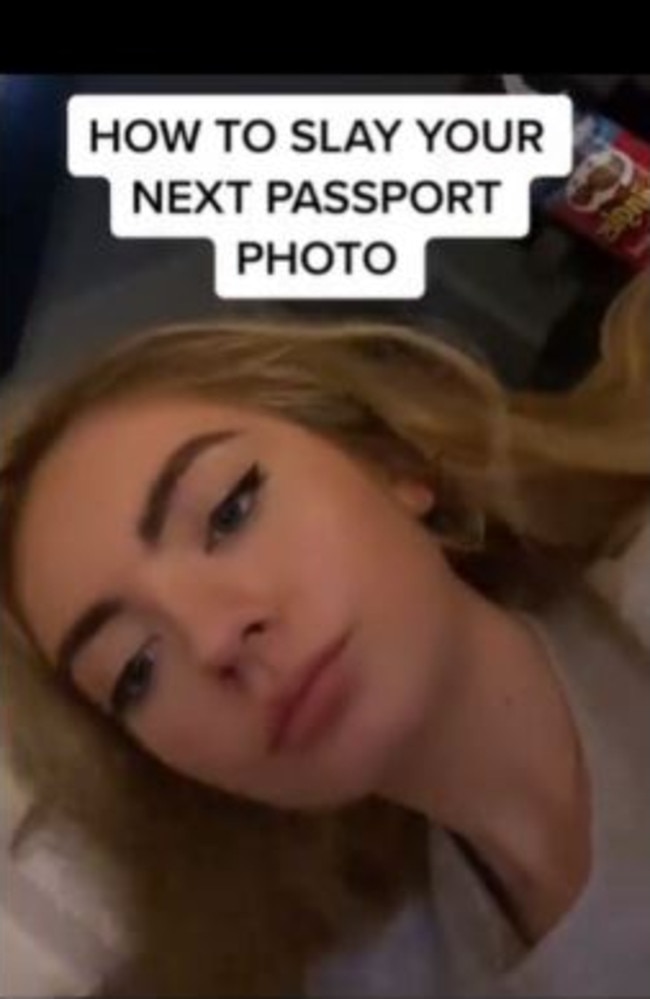 A woman has revealed how to look good in your passport photo. Picture: TikTok