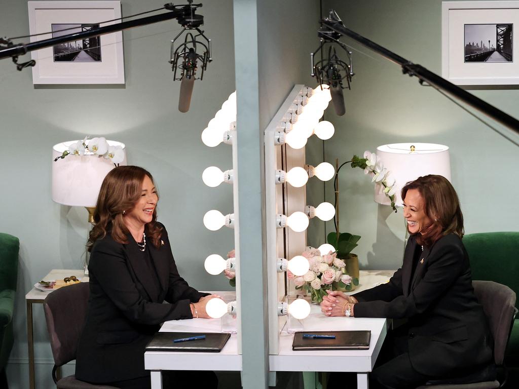 The presidential hopeful appeared alongside actress Maya Rudolph, who reprised her role impersonating Kamala Harris. Picture: AFP