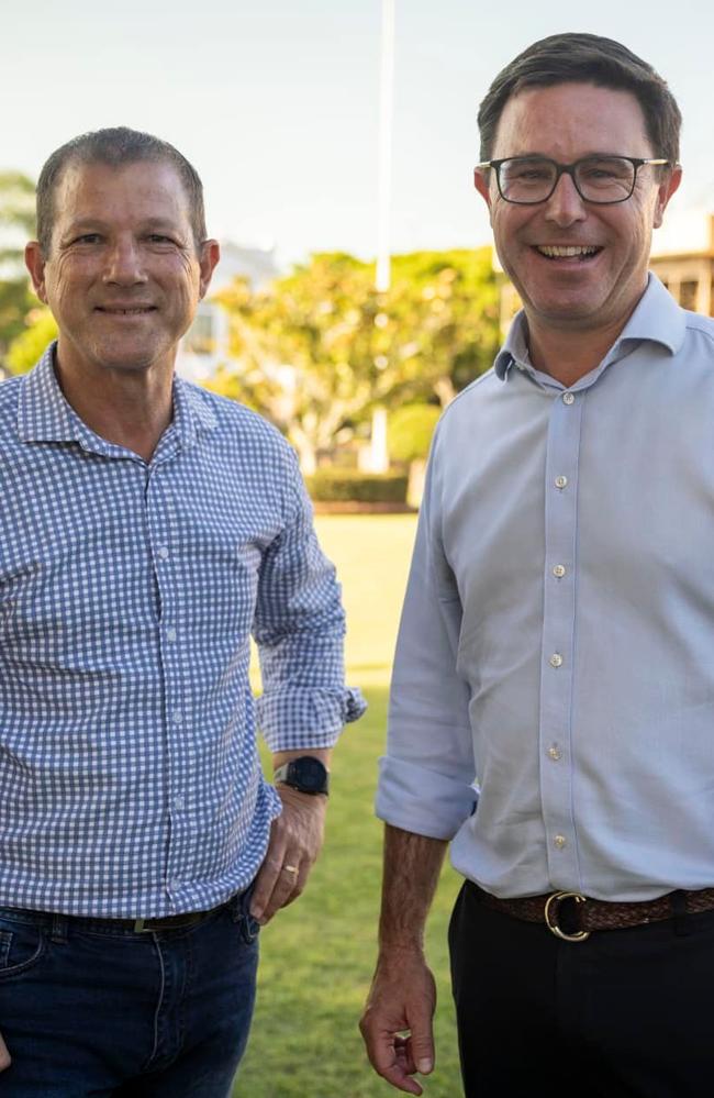 Hinkler LNP candidate David Batt with David Littleproud, Leader of The Nationals, and Federal Member for Maranoa.