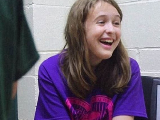 Payton Leutner was stabbed 19 times by Slender Man fans Morgan Geyser and Anissa Weier but managed to survive. Picture: US ABC News