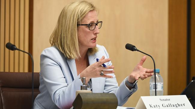 Chair of the Senate Inquiry into COVID-19 Senator Katy Gallagher. Picture: AAP/Lukas Coch