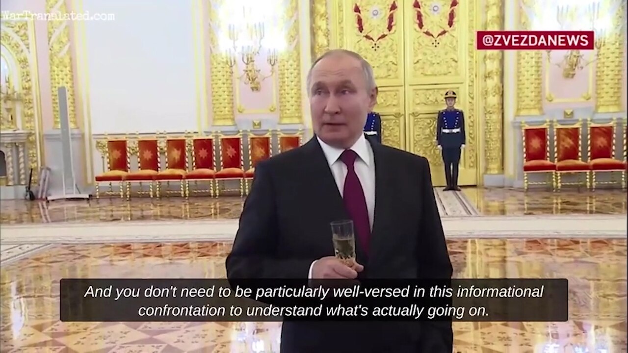 Russian President Vladimir Putin has justified the country’s use of missile strikes on Ukraine’s while attending a reception.