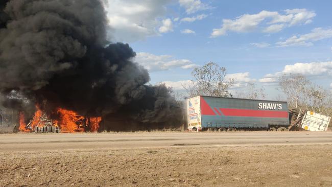 NT Police have confirmed six people were killed after a 4WD and road train crashed on the Stuart Highway, south of Pine Creek on Friday September 29.